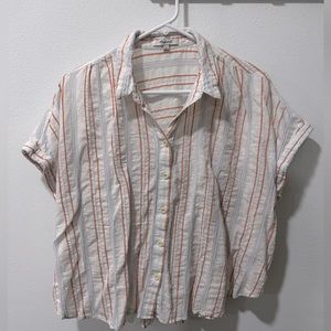 Madewell striped button down cropped blouse. Gently worn, good condition.